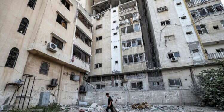 הבניין רב הקומות בו חוסל ג'ברי. צילום: AFP צילום: AFP