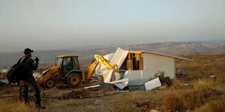 פינוי ברמת מגרון, אתמול בפעם השלישית בחודש: כוחות הביטחון הרסו מבנים ברמת מגרון