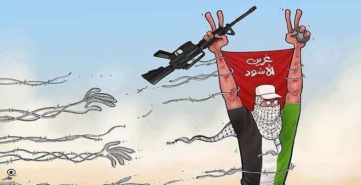 גוב האריות. מתוך: אלחַ'אמִסַה ללאַנְבַּאא' – الخامسة للأنباء - רשת ידיעות פלסטינית מאסו בפוליטיקה ובסכסוכים הפנים פלסטינים: גוב האריות מעוניין בעימות צבאי