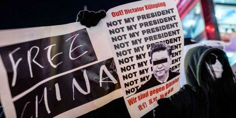 מחאה נגד שלטונות סין צילום: AFP