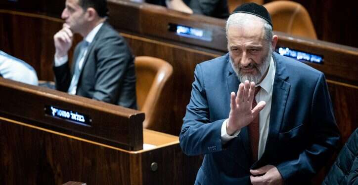 ח ח"כ אריה דרעי בכנסת. צילום: יונתן זינדל/פלאש90