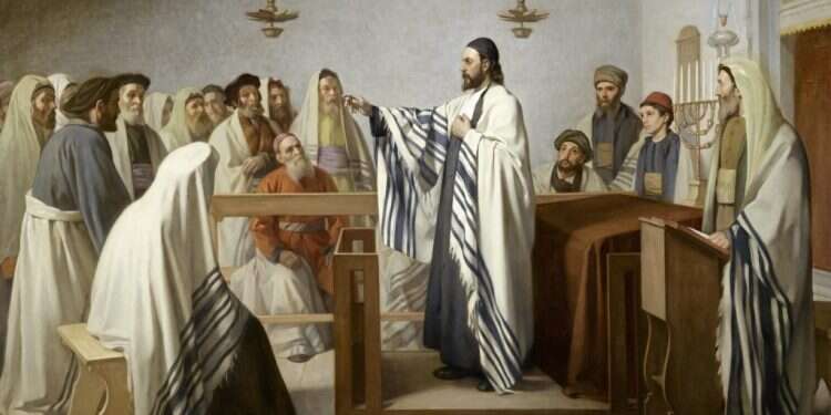 האם בדרשות נישאו בשפת המקום או בעברית? דרשן בבית הכנסת. איור מאוסף המוזיאון לאמנות והיסטוריה של היהדות, פריז. גטי אימג'ס