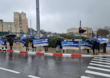 תחת גשם שוטף: עשרות פעילים הפגינו מול ישיבת הממשלה בתמיכה ברפורמה המשפטית