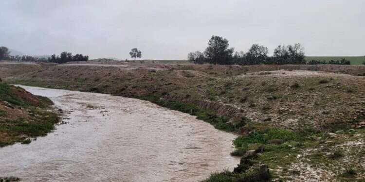 שיטפון בנחל חבר. צילום: מתן בוגומולסקי, רשות הטבע והגנים שיטפונות בדרום, זרימות אדירות בצפון ושלג בחרמון: הסופה ברחבי הארץ