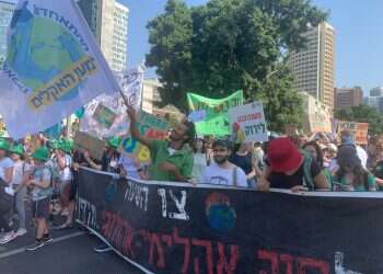 פעילי ההתאחדות הסטודנטיאלית למען האקלים במצעד האקלים הבינלאומי השנתי