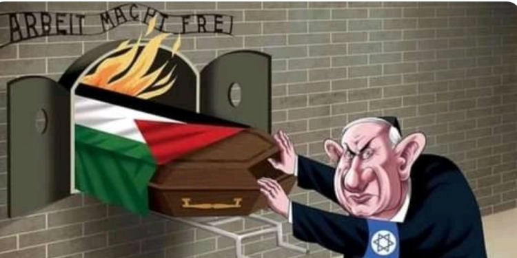 קריקטורה מכחישת שואה ערב יום השואה: כוננות לקראת גל אנטישמיות והכחשת שואה ברשתות החברתיות