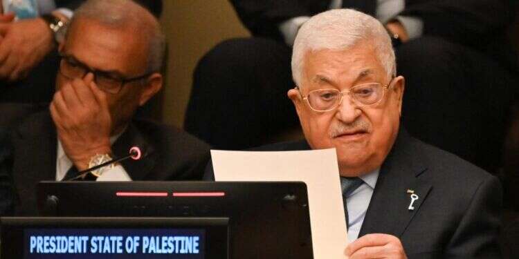 ראש הרשות הפלסטינית, אבו מאזן, באו ראש הרש"פ, אבו מאזן באו"ם. צילום: AFP
