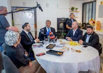 השר בן גביר וחברי עוצמה יהודית בשדרות. צילום: פלאש 90 לשימוש חד פעמי