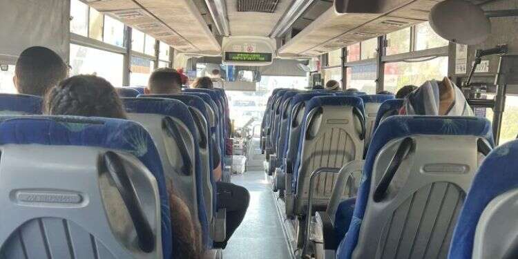 נסיעה באוטובוס. צילום: אווה מלך מערכת בקריסה: שליש מנסיעות התחב"צ בבנימין וביהודה לא מתבצעות