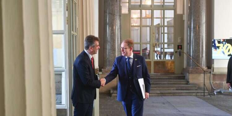 שר החוץ אלי כהן ומקבילו השוודי טוביאס בילסטרום. צילום: MAG, שגרירות ישראל בשוודיה "הזדמנות אדירה לישראל": שר החוץ כהן בביקור הראשון בשוודיה מאז 2001