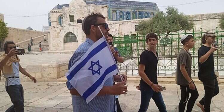 ברוש והדגל. צילום: אברהם יצחק גרוסמן מניף הדגל עתר לבן-גביר על הרחקתו מהר הבית