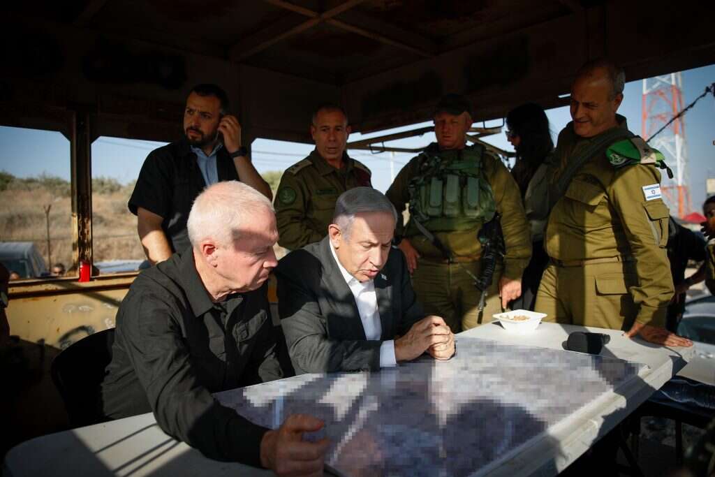 גלנט ונתניהו סמוך לג'נין, אתמול, צילום: שיר טורם פלאש 90