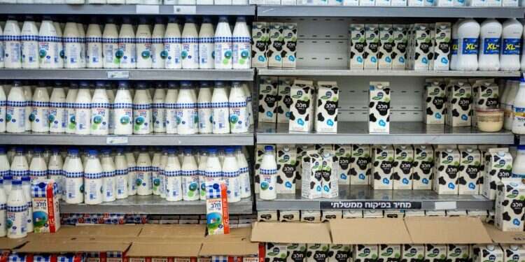 בקבוקי חלב. צילום: יונתן זינדל, פלאש 90