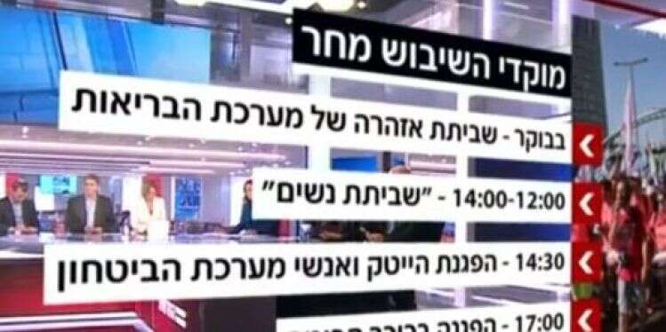 תוכנית המחאה שהוצגה בחדשות 12 ביום שלישי. צילום מסך מתוך חדשות 12 התקשורת המרכזית מלטפת את הסרבנות ומנפחת את גודל המחאה