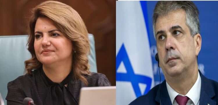 שרת החוץ של לוב (צילום מתוך אתר משרד החוץ הלובי) ושר החוץ אלי כהן, צילום: EPA בלעדי | מקור בלשכת ראש ממשלת לוב: "עליכם לנהוג בחוכמה. אל תצפו להצהרה מקבילה"