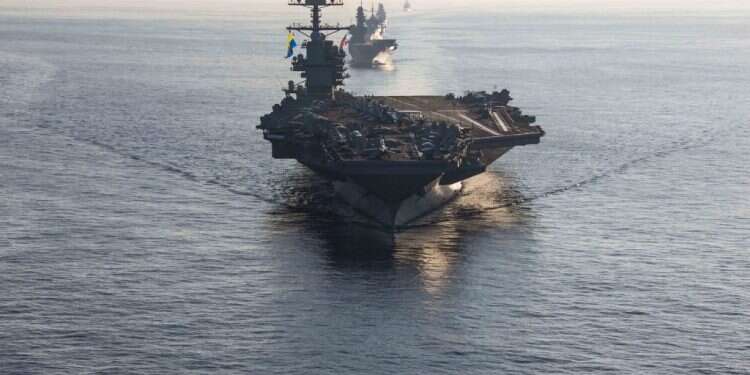 נושאת המטוסים במזרח הים התיכון, השבוע. צילום: אי.פי.איי