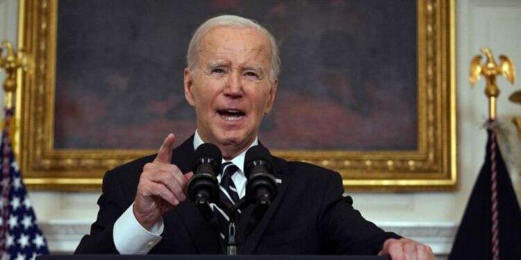 הנשיא ביידן מגבה את ישראל בתחילת אוקטובר. צילום: Jim WATSON / AFP ביידן בנאום תמיכה חסר תקדים: "רוע טהור שוחרר לעולם"