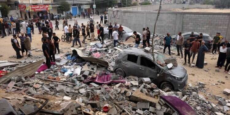 רצועת עזה לאחר הפגזות חיל האוויר. צילום: AFP