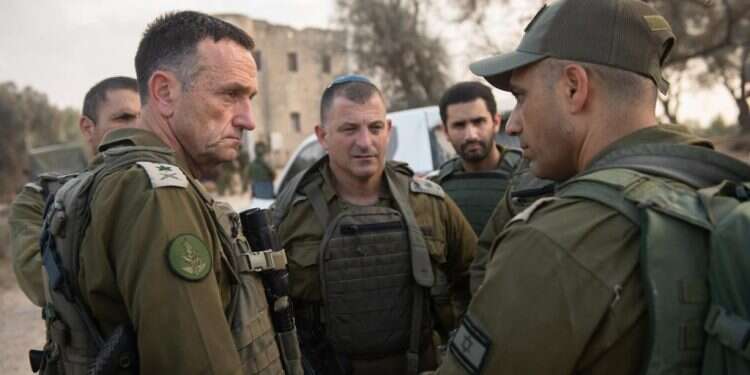 הערכת מצב שקיים הרמטכ״ל, רב-אלוף הרצי הלוי עם המפקדים והכוחות הלוחמים בדרום. צילום - דובר צה