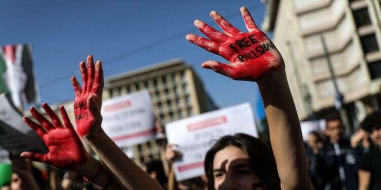 הפגנה פרו-פלסטינית, אילוסטרציה. צילום: EPA דיווח: יהודי תומך ישראל נרצח בהפגנה פרו-פלסטינית בלוס אנג'לס