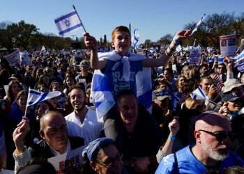 המצעד למען ישראל בוושינגטון. צילום: אי.פי.אי יהודי ארה"ב גילו שהם המיעוט היחיד במדינה שלא זכאי להגנה