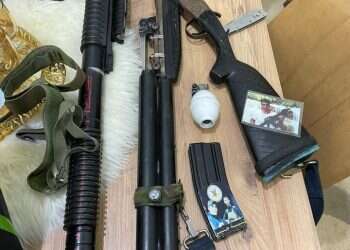 אמצעי לחימה שנתפסו בזמן מבצע בג'נין. צילום: דו הימ״מ חיסל את מפקד תא הטרור בג׳נין, מוחמד זביידי