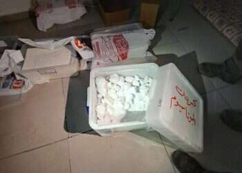 חומרים כימיים לייצור חומר נפץ שנחשפו בדירה בשועפט. צילום: דוברות המשטרה סוכל פיגוע משולב: שב"כ חשף מעבדת נפץ בשועפט