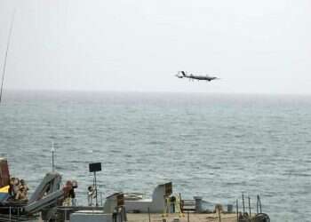 כטב"ם ששוגר מכלי שיט איראני באוקיינוס ההודי. צילום: איי.אף.פי