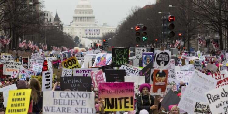 "נשים יהודיות נדרשו לבחור בין התמיכה שלהן בישראל ובין התמיכה בנשים". צעדת הנשים בוושינגטון, 2017 צילום: איי.אף.פי