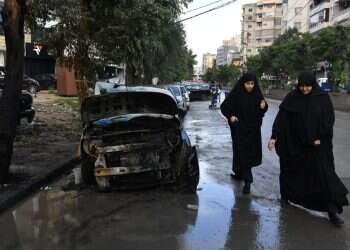 קהל היעד המרכזי הוא האויב. זירת החיסול של סאלח אל־עארורי בלבנון. צילום: אי.פי.איי