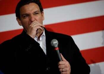 מושל פלורידה והמועמד לנשיאות רון דה-סנטיס. צילום: AFP