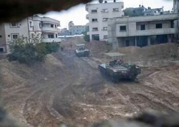 צה צה"ל צובר שם ניסיון חשוב שלא היה בעבר. כוח שריון ישראלי בעזה. צילום: דו"צ