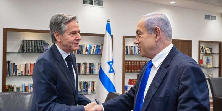 ראש הממשלה בנימין נתניהו ומזכיר המדינה האמריקני אנתוני בלינקן