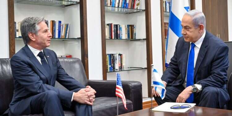 ראש הממשלה בנימין נתניהו ומזכיר המדינה האמריקני אנתוני בלינקן