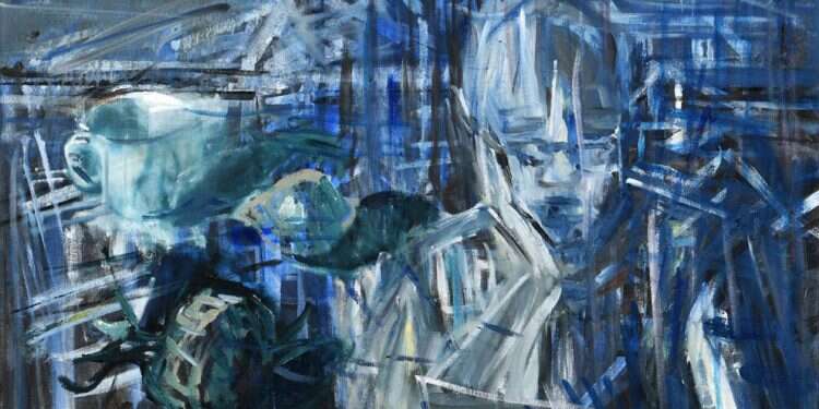 פכים קטנים ומביכים מצטברים לאיטם, ופתאום אדם מבין את משמעות גילו. אביגיל פריד,  פכים קטנים ומביכים מצטברים לאיטם, ופתאום אדם מבין את משמעות גילו אביגיל פריד, "עמוס", שמן על בד, 2021