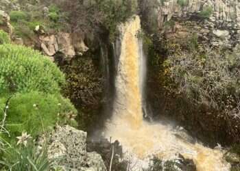 מפל עיט זרימה מפלים נחלים חורף גשם שיטפון