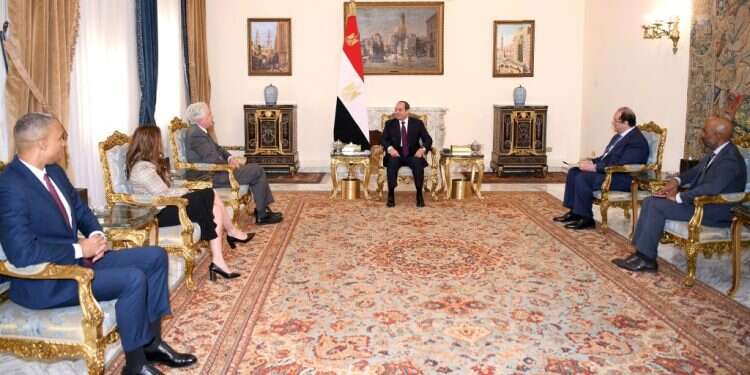 נשיא מצרים א־סיסי בשיחות בין ישראל לחמאס, השבוע. צילום: איי.אף.פי