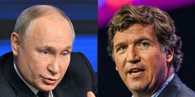 השדר האמריקני טאקר קרלסון ונשיא רוסיה ולדימיר פוטין