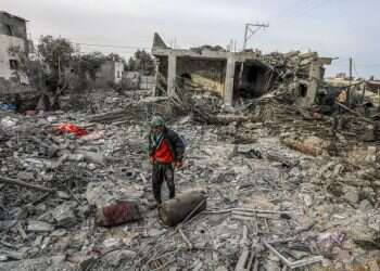 הריסות ברפיח לאחר הפצצות צה"ל. צילום: עבד רחים חטיב, פלאש 90