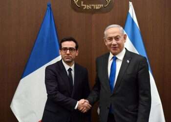 נתניהו עם שר החוץ של צרפת, סטפן סז'ורנה