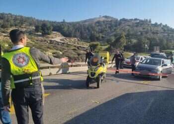 זירת הפיגוע בכביש אחד, בסמוך למעלה אדומים.