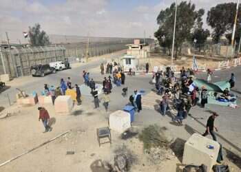 חסימת מעבר ניצנה. צילום:  המאבק בסיוע לחמאס נמשך: מעבר ניצנה נחסם, המשאיות נשארו בחוץ