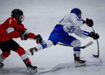 עמדנו במשימה. לוין באליפות העולם. צילום: באדיבות איגוד ההוקי ומייק לוין