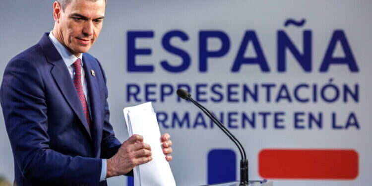 ראש ממשלת ספרד, פדרו סנצ'ס. צילום: EPA "דבריו של ראש ממשלת ספרד מהווים פרס לטרור"