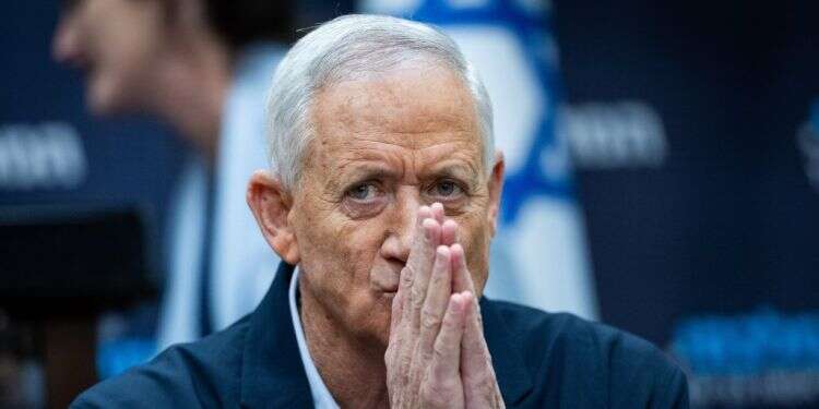 בני גנץ. צילום: חיים גולדברג - פלאש 90 בני גנץ במסיבת העיתונאים של המחנה הממלכתי