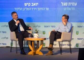 שר החינוך יואב קיש עם עמית סגל בוועידת מקור ראשון לחברה וביטחון בשדרות. צילום: לירון מולדובן שר החינוך יואב קיש עם עמית סגל בוועידת מקור ראשון לחברה וביטחון בשדרות. צילום: לירון מולדובן