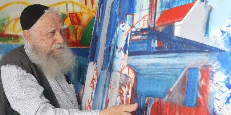 טוביה כ"ץ בסטודיו שלו, 2018. צילום: מרים צחי