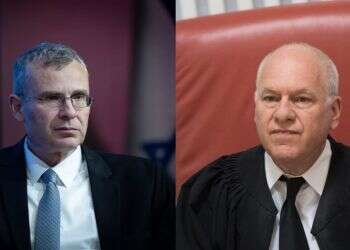 השר יריב לוין והשופט עוזי פוגלמן. צילומים: פלאש 90