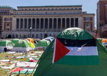 מאהל המחאה האנטי-ישראלית באוניברסיטת קולומביה