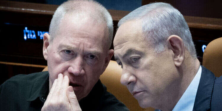 ראש הממשלה בנימין נתניהו ושר הביטחון יואב גלנט. צילום: יונתן זינדל, פלאש 90 ראש הממשלה בנימין נתניהו ושר הביטחון יואב גלנט